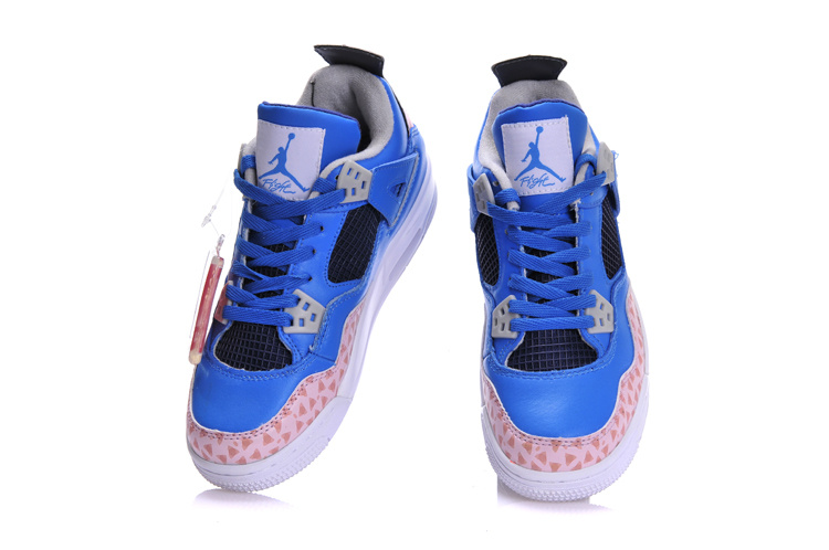Air Jordan 4 Women Shoes Blue/White Online
